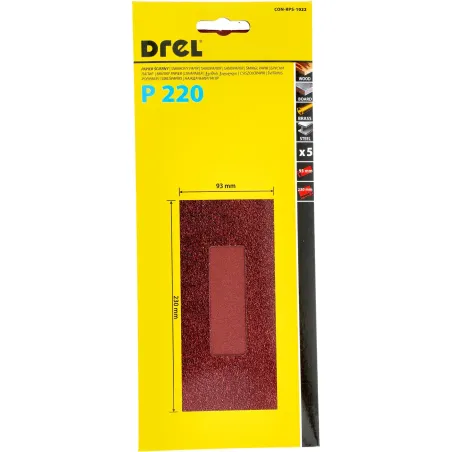 Papiery ścierne 93 x 230 mm, P220, 5 szt.