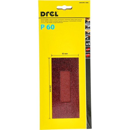 Papiery ścierne 93 x 230 mm, P60, 5 szt.