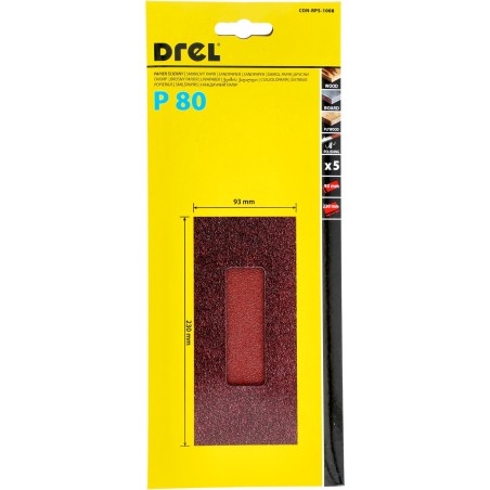 Papiery ścierne 93 x 230 mm, P80, 5 szt.