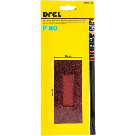 Papiery ścierne 93 x 230 mm, P80, 5 szt.