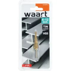 Wiertło stopniowe spiralne 4.0-12.0 mm, tytanowane,STAL M2