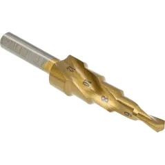 Wiertło stopniowe spiralne 4.0-12.0 mm, tytanowane,STAL M2