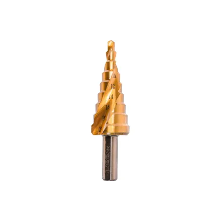 Wiertło stopniowe spiralne 4.0-20.0 mm, tytanowane, STAL M2