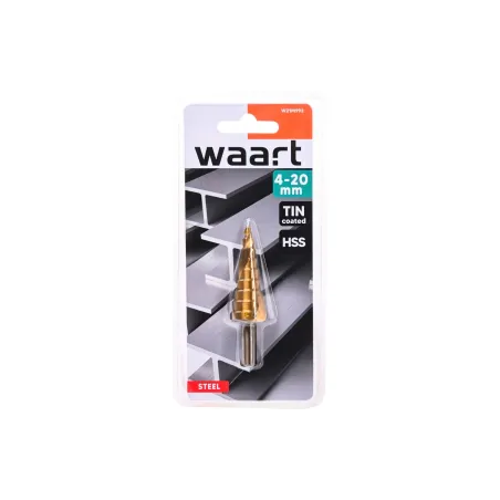 Wiertło stopniowe spiralne 4.0-20.0 mm, tytanowane, STAL M2