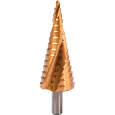 Wiertło stopniowe spiralne 4.0-32.0 mm, tytanowane, STAL M2