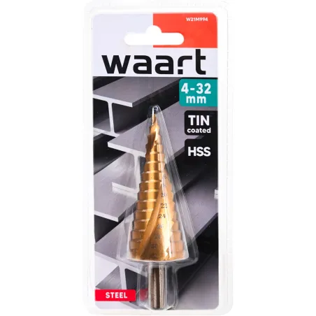 Wiertło stopniowe spiralne 4.0-32.0 mm, tytanowane, STAL M2