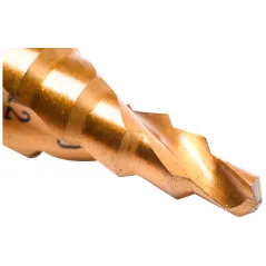 Wiertło stopniowe spiralne 4.0-32.0 mm, tytanowane, STAL M2