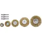 Zestaw szczotek drucianych tarczowych 25.0-75.0 mm, mosiądzowanych, 5 szt. Zestaw szczotek drucianych tarczowych 25.0-75.0 mm, mosiądzowanych, 5 szt.