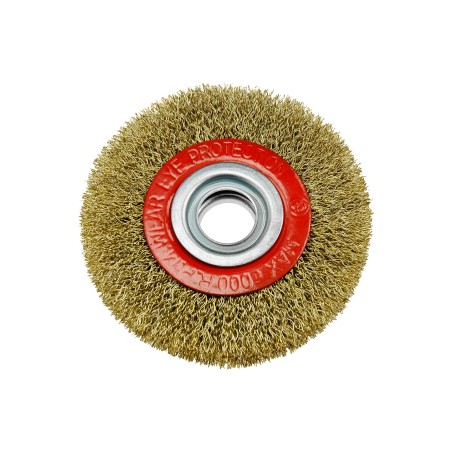 Szczotka druciana tarczowa 100 mm, otwór 20 mm, mosiądzowana