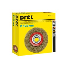 Szczotka druciana tarczowa 125 mm, otwór 20 mm, mosiądzowana