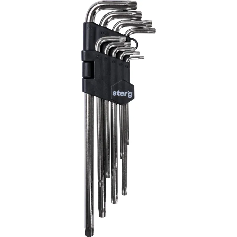 Zestawy kluczy Torx z otworem, T10-50, bardzo długie, 9 szt.