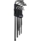 Zestawy kluczy Torx z otworem, T10-50, bardzo długie, 9 szt.
