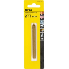 Wiertło uniwersalne 12.0 mm, końcówka krzyżowa, tytanowane