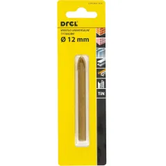 Wiertło uniwersalne 12.0 mm, końcówka krzyżowa, tytanowane