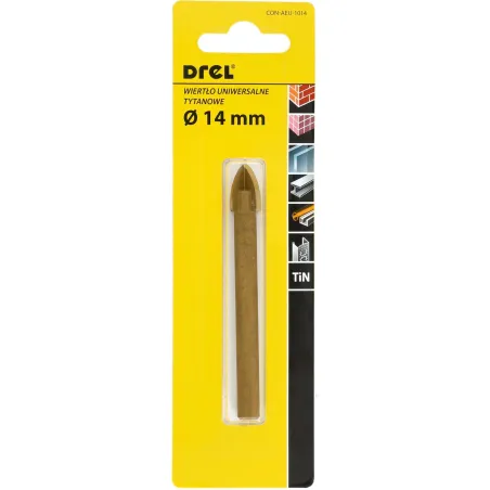 Wiertło uniwersalne 14.0 mm, końcówka krzyżowa, tytanowane