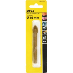 Wiertło uniwersalne 16.0 mm, końcówka krzyżowa, tytanowane