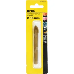 Wiertło uniwersalne 16.0 mm, końcówka krzyżowa, tytanowane
