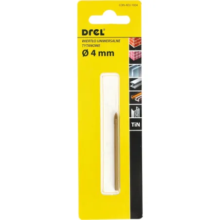 Wiertło uniwersalne 4.0 mm, końcówka krzyżowa, tytanowane