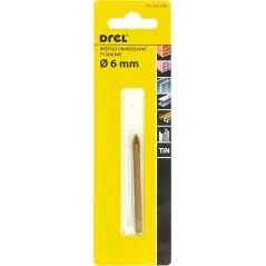 Wiertło uniwersalne 6.0 mm, końcówka krzyżowa, tytanowane
