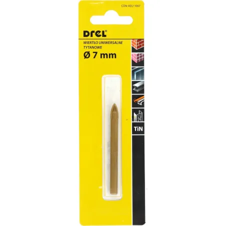 Wiertło uniwersalne 7.0 mm, końcówka krzyżowa, tytanowane