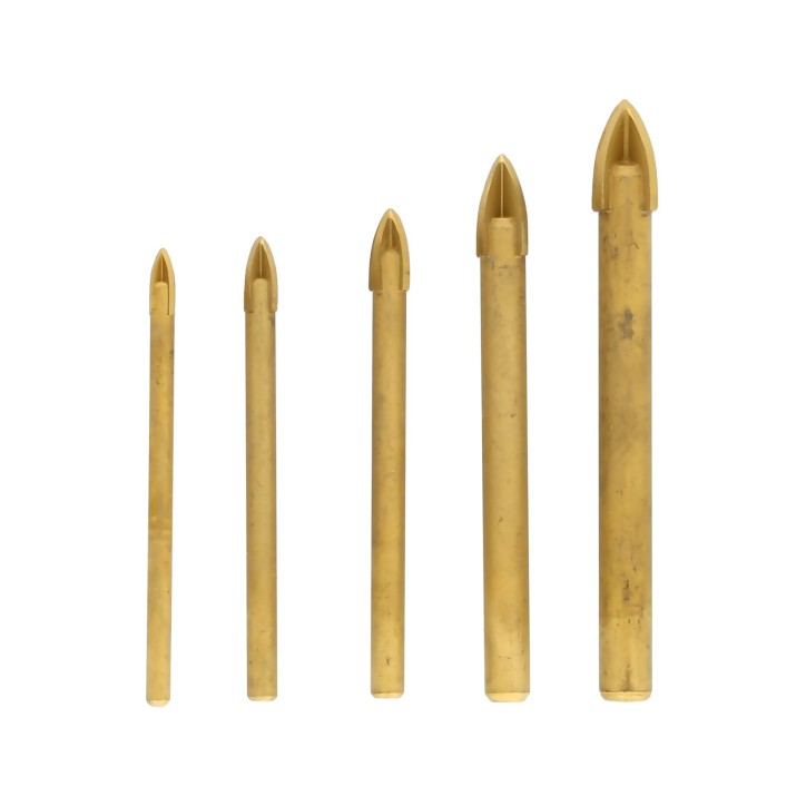 Zestaw wierteł uniwersalnych 4.0-10.0 mm, końcówka krzyżowa, tytanowane, 5 szt.