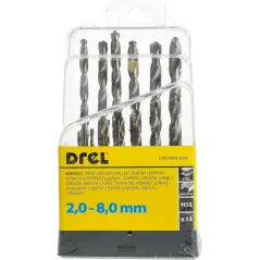 Zestaw wierteł do metalu 2.0-8.0 mm, szlifowane, 13 szt.