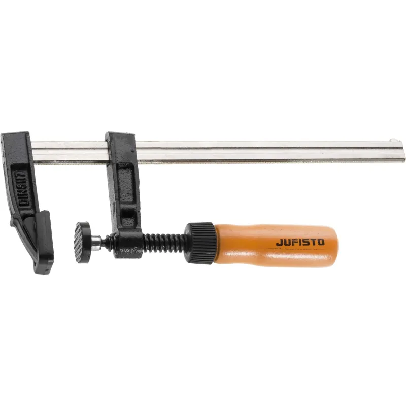 Ścisk stolarski 50 x 200 mm, typ F, drewniany uchwyt, FSC 100%, certyfikat NC-COC-062817