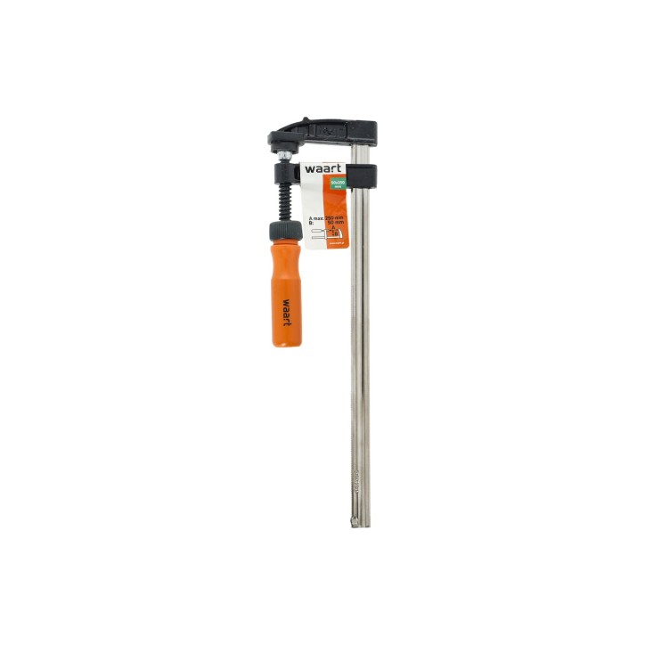 Ścisk stolarski 50 x 250 mm, typ F, drewniany uchwyt, FSC 100%, certyfikat NC-COC-062817