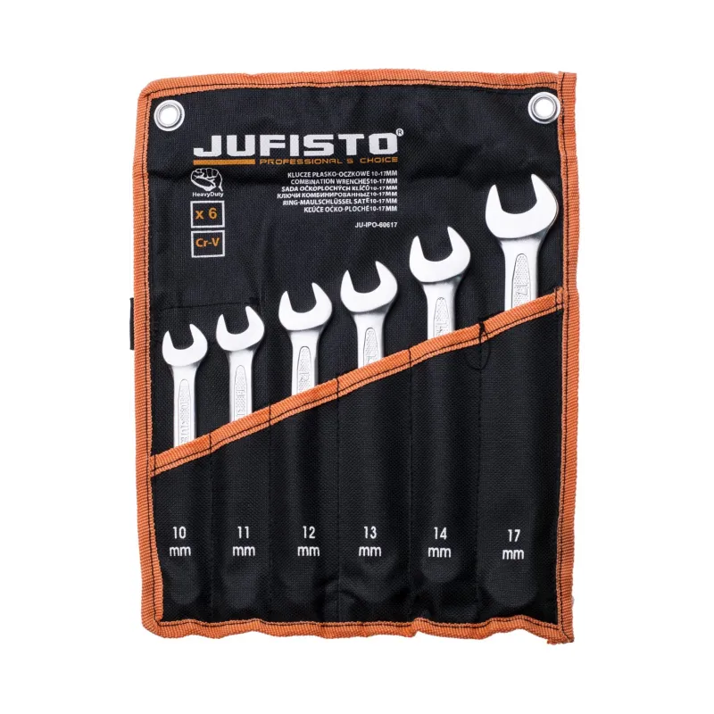 Zestaw kluczy płasko-oczkowych 10-17 mm, 6 szt.