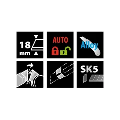 Nóż z ostrzem łamanym 18 mm, metalowy korpus