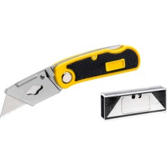 Nóż z ostrzem trapezowym 19 mm, plastikowy korpus, 5 ostrzy