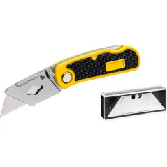 Nóż z ostrzem trapezowym 19 mm, plastikowy korpus, 5 ostrzy