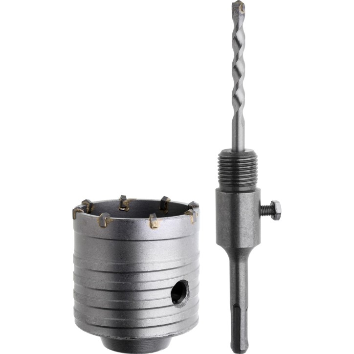 Zestaw koronka wiertnicza do muru z widią i adapterem 65 mm, uchwyt SDS-plus Zestaw koronka wiertnicza do muru z widią i adapterem 65 mm, uchwyt SDS-plus