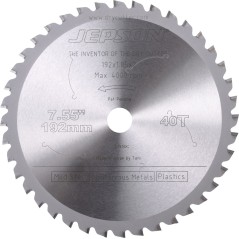 Piła tarczowa do metalu, Inox'u: 192 mm, 40 T