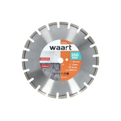 Tarcza diamentowa 350 x 25.4 mm, segmentowa, spawana laserowo, do asfaltu i świeżego betonu