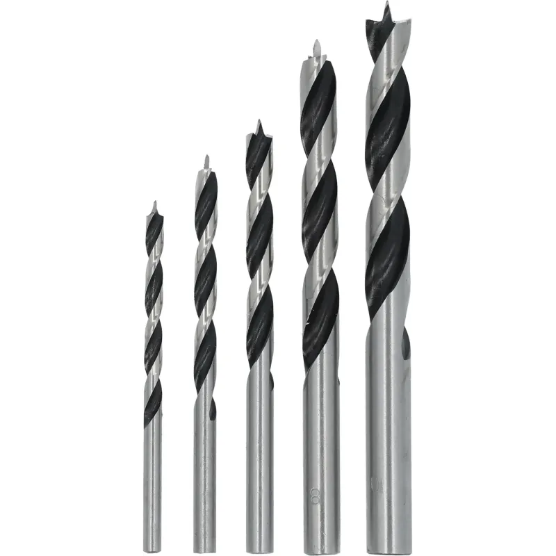 Zestaw wierteł do drewna 4.0-10.0 mm, szlifowane, 5 szt. Zestaw wierteł do drewna 4.0-10.0 mm, szlifowane, 5 szt.