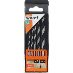 Zestaw wierteł do drewna 4.0-10.0 mm, szlifowane, 5 szt.