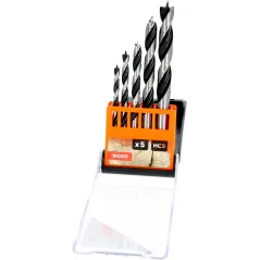 Zestaw wierteł do drewna 4.0-10.0 mm, szlifowane, 5 szt.
