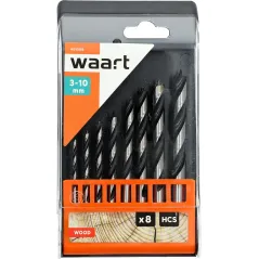 Zestaw wierteł do drewna 3.0-10.0 mm, szlifowane, 8 szt.