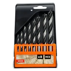 Zestaw wierteł do drewna 3.0-10.0 mm, szlifowane, 8 szt.