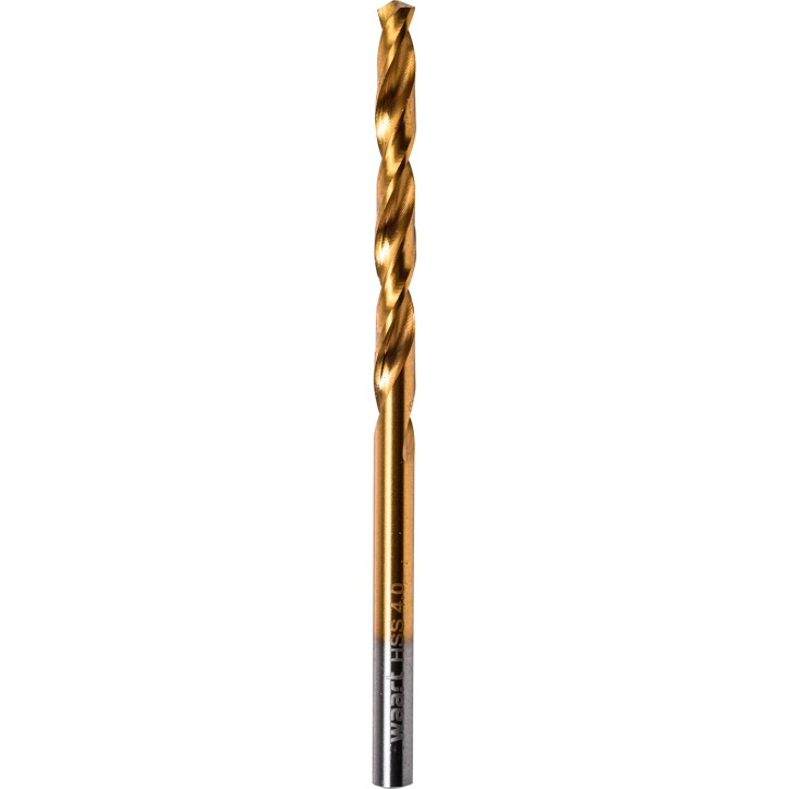 Wiertło do metalu 4.0 mm, tytanowane, szlifowane