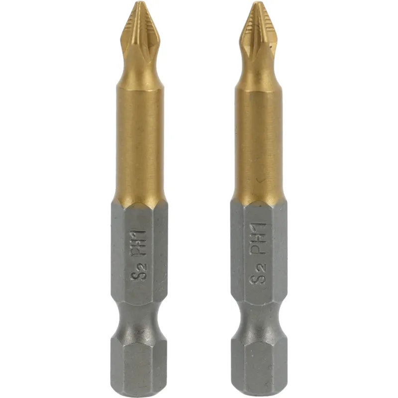 Końcówki wkrętakowe PH1 x 50 mm, tytanowana, 2 szt.
