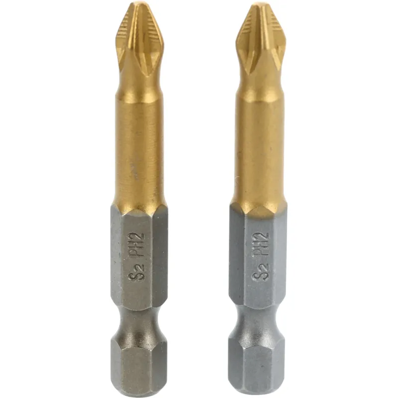 Końcówki wkrętakowe PH2 x 50 mm, tytanowana, 2 szt.