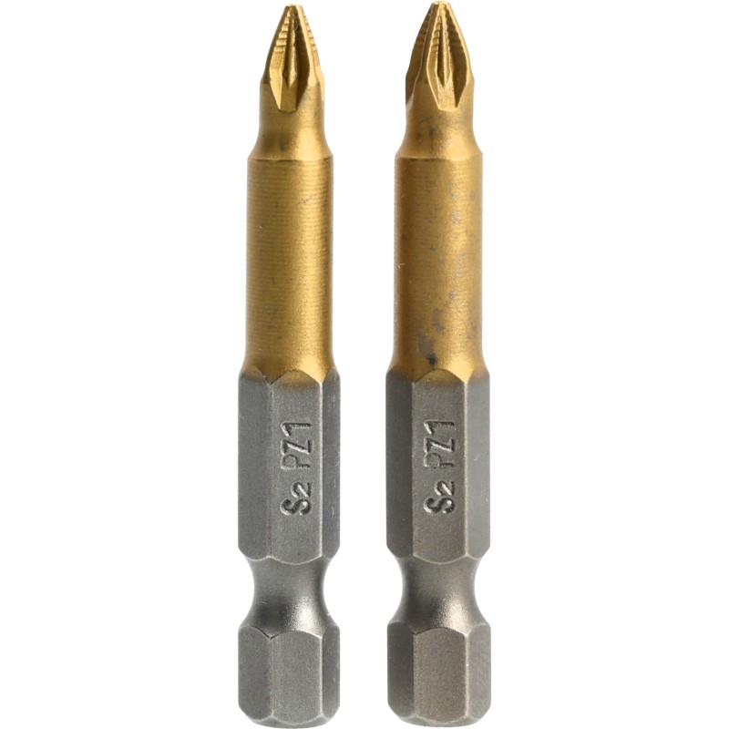 Końcówki wkrętakowe PZ1 x 50 mm, tytanowana, 2 szt.