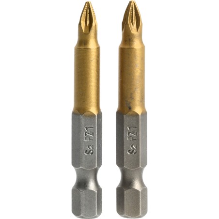 Końcówki wkrętakowe PZ1 x 50 mm, tytanowana, 2 szt.