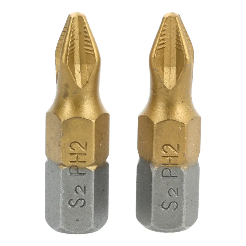 Końcówki wkrętakowe PH2 x 25 mm, tytanowana, 2 szt.