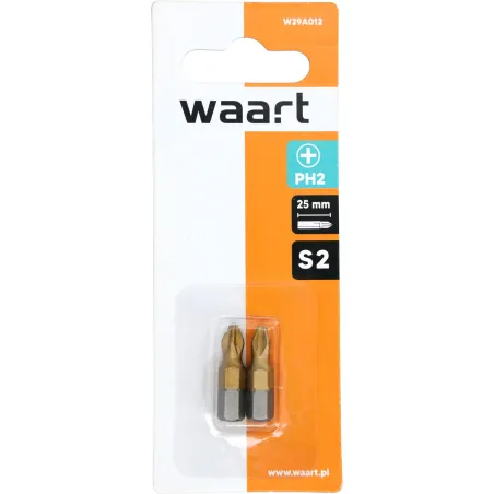 Końcówki wkrętakowe PH2 x 25 mm, tytanowana, 2 szt.