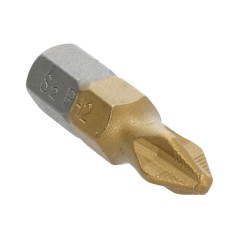 Końcówki wkrętakowe PH2 x 25 mm, tytanowana, 2 szt.