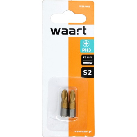 Końcówki wkrętakowe PH3 x 25 mm, tytanowana, 2 szt.
