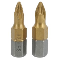 Końcówki wkrętakowe PZ1 x 25 mm, tytanowana, 2 szt.